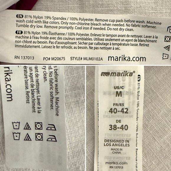 Marika Swim Tank Top With Strappy Back UPF 50+ Size Medium Purple White DryWik - Picture 3 of 6